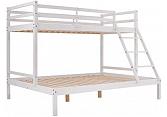 Triple bunk bed. 3ft single over a 4ft6 double wood bunk. White colour 3